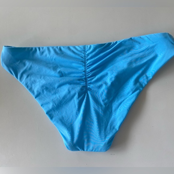 NWOT BECCA BY REBECCA VIRTUE Adela Ruched Hipster Bikini Bottom Light Blue - Picture 5 of 11